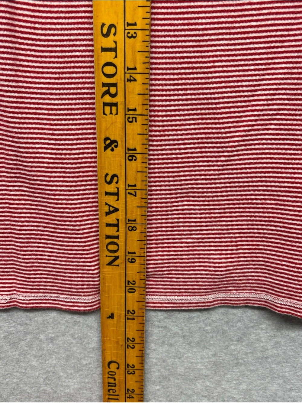 Ralph Lauren Red and White Striped Tee with Navy Logo Tag - Picture 5 of 6